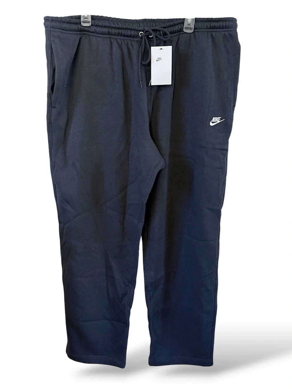 Nike Men’s Open Hem Fleece Pocket Sweatpants, Black, Size XXL